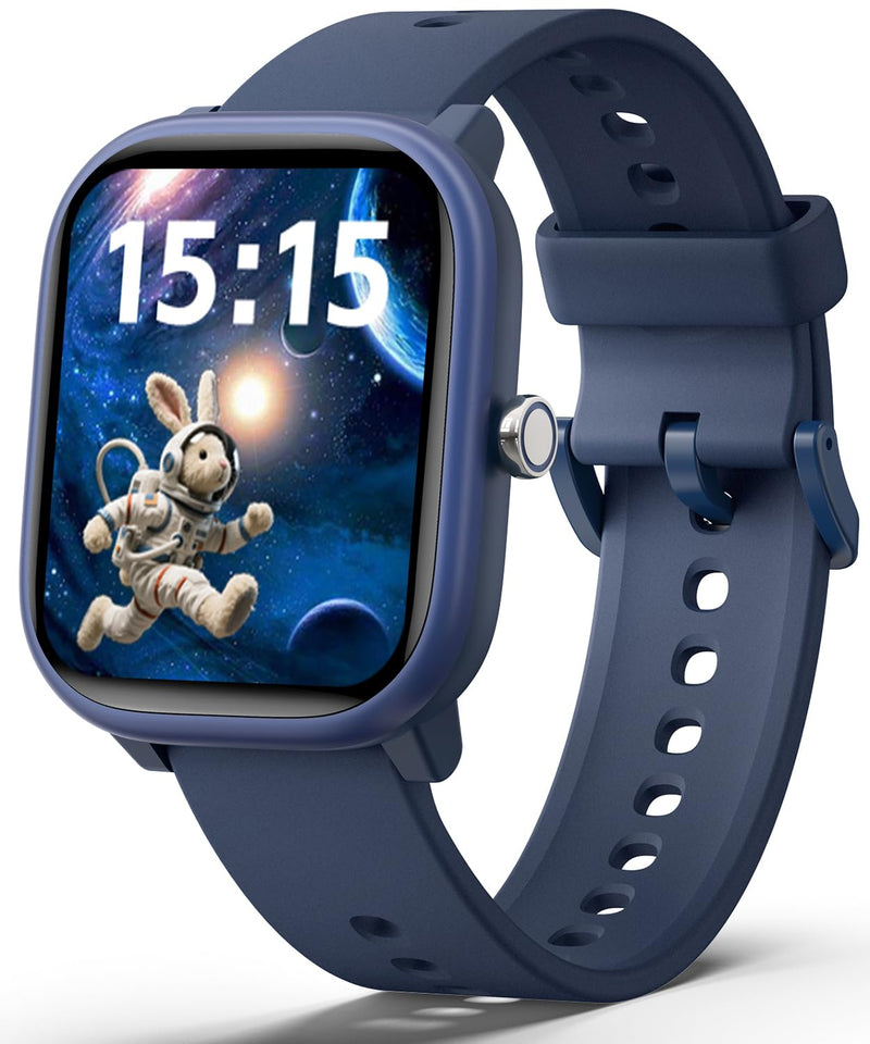 Kids Smart Watch for Boys Girls, Fitness Tracker with Heart Rate Sleep Monitor, 1.83" Touchscreen with 12 Puzzle Games, Waterproof Activity Tracker Pedometer for Android iPhone (Blue) Blue