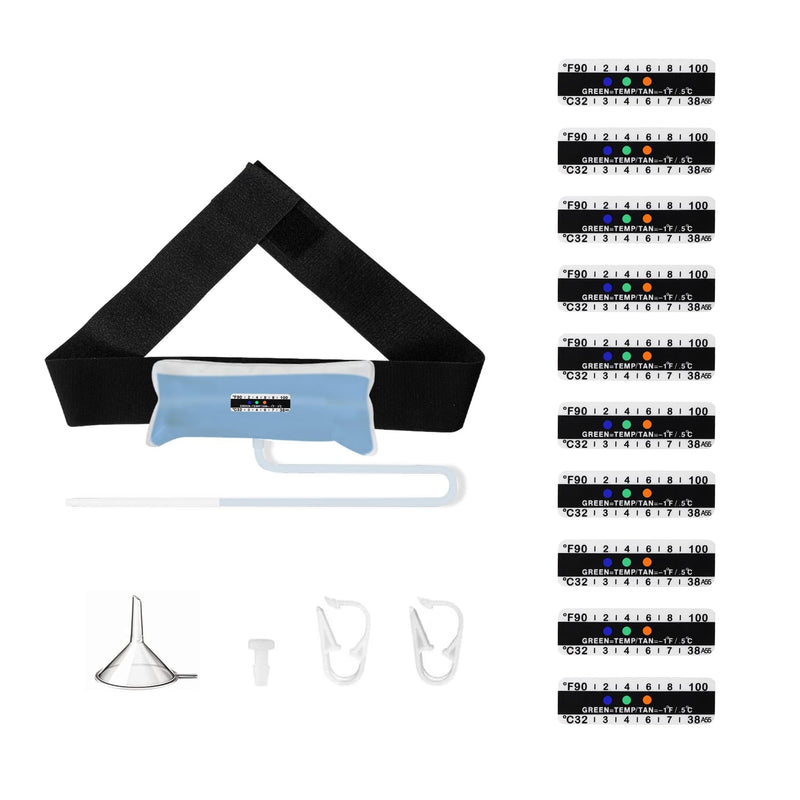 Concealed Urine Sample Kit - Adjustable Belt + Temp-Control Bag (2-4oz) & Silicone Funnel (Black, Short) Black - BeesActive Australia