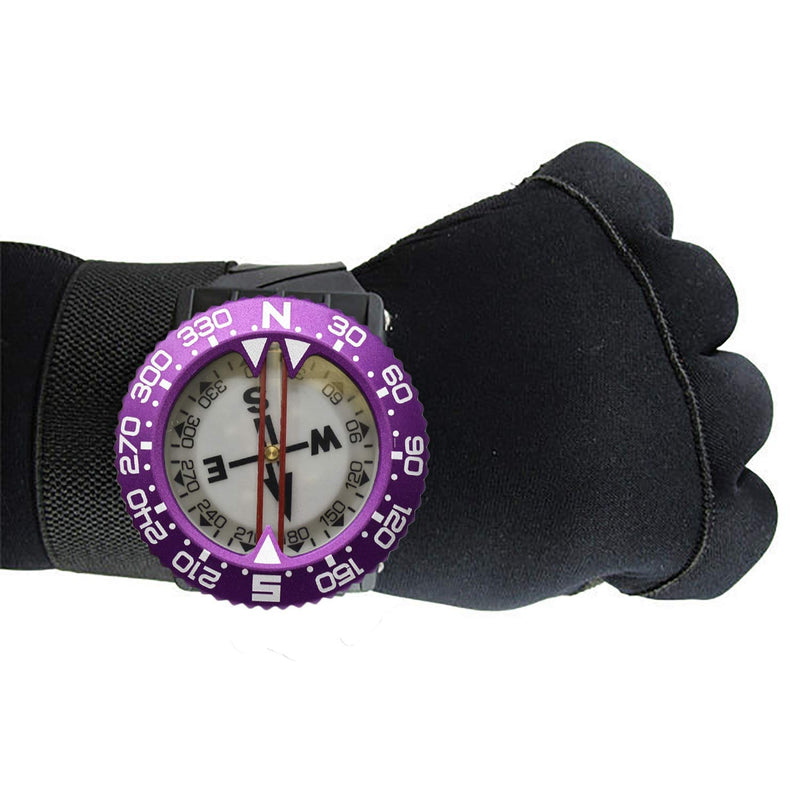 Scuba Choice Diving Compass (Wrist/Bungee Mount) – Easy-to-Read Underwater Navigation Tool for Scuba Diving, Durable Design with Rotating Bezel, Reliable Directional Aid for Deep Dive Adventures Black Aluminum Frame - Wrist Compass