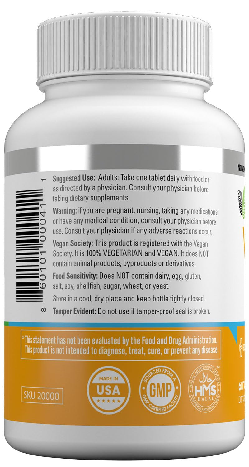HAYAT Vitamins Vegan Natural Vitamin D 2400 IU, D2, Certified Halal (Pack of 3) 60 Count (Pack of 3)
