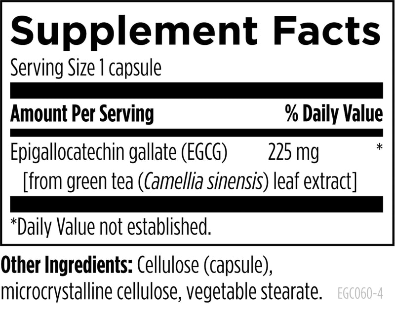 Designs for Health EGCg - Decaffeinated Green Tea Extract (225mg) + Polyphenols Antioxidant Supplement - Non-GMO Vegan Green Tea Pills (60 Capsules) Standard Packaging