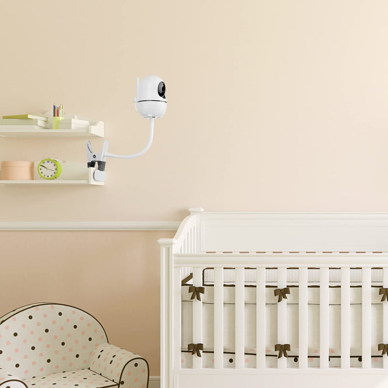 Flexible Baby Monitor Clip Mount Compatible with HelloBaby HB65/HB6550/HB6558/HB66/HB248,ANMEATE SM935E/SM650 Baby Monitor, Hellobaby Camera Mount Attach Your Baby Cam Wherever White - BeesActive Australia