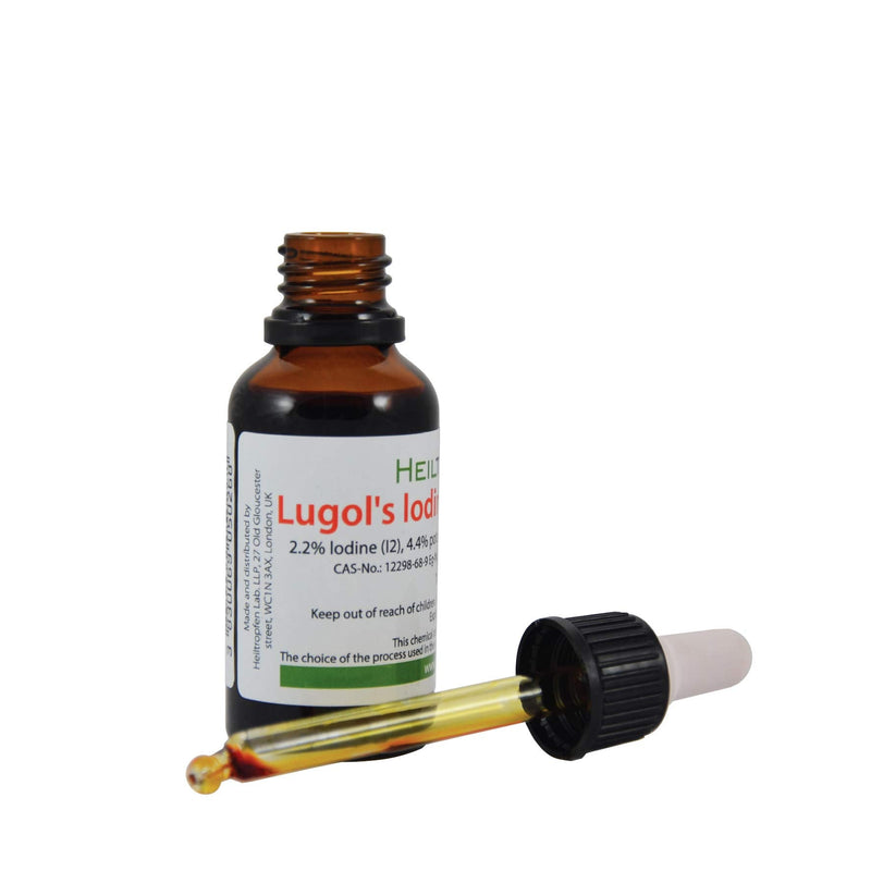2.2% Lugol's Iodine Solution 1 Fl Oz - 30 ml | Pharmaceutical Grade Ingredients | Lugols Solution Made with Iodine and Potassium Iodide | Heiltropfen¬Æ Unflavored 1 Fl Oz (Pack of 1)