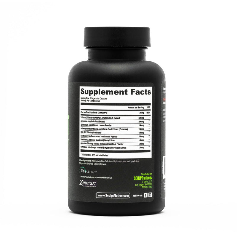 Sculpt Nation by V Shred Test Boost Max - Testosterone Supplement for Men - Tribulus Terrestris for Men - Natural Energy, Stamina, and Strength Booster - 60 Gluten Free Capsules 60 Count (Pack of 1)