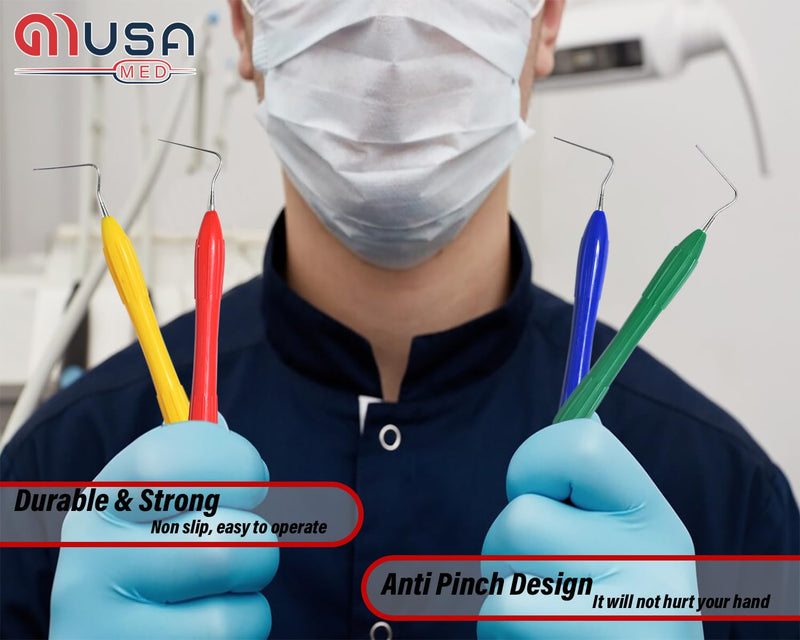 Set of 4 Dental Heat Carrier Plugger Double-Sided No 1/1 Yellow, 1/2 Red, 2/3 Blue, 2/4 Green, (Medical-Grade Stainless Steel) Endodontics Dental Instruments Spreaders & Pluggers Pack Set of 4
