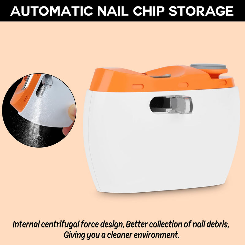 Electric Nail Clipper, 3 in 1 Electric Nail Trimmer and Polisher with LED Light & Clip Storage, USB Rechargeable, 2 Speed Electric Nail File for Baby, Seniors, Kids, Caregivers