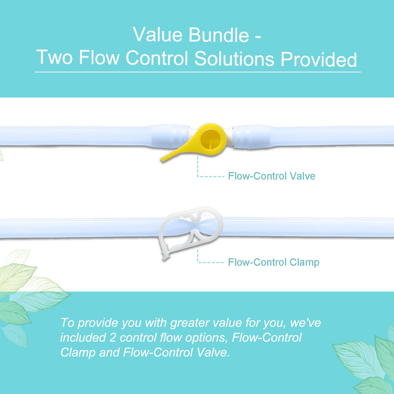 Enema Kit Replacement Part - 6.6ft Silicone Hose With 6 Tips, Controllable Water Flow Valve, Clamp - Colon Cleansing Accessories for Coffee Enema and Douche Bag Kit - BeesActive Australia