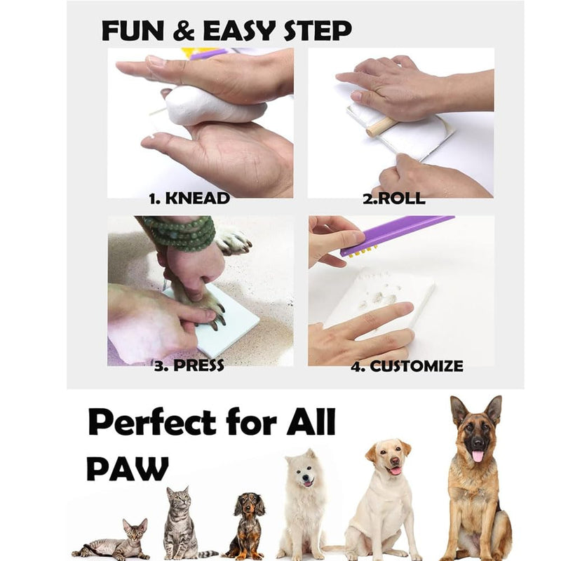 Journdream Paw Print Set Dog and Cat, DIY Paw Print Set, 3D Wooden Picture Frame Paw Print for Dogs or Cat Owners, Picture Frame Keepsake Dog and Cat (Black, 9"W x 6"H x 1.34"D) - BeesActive Australia