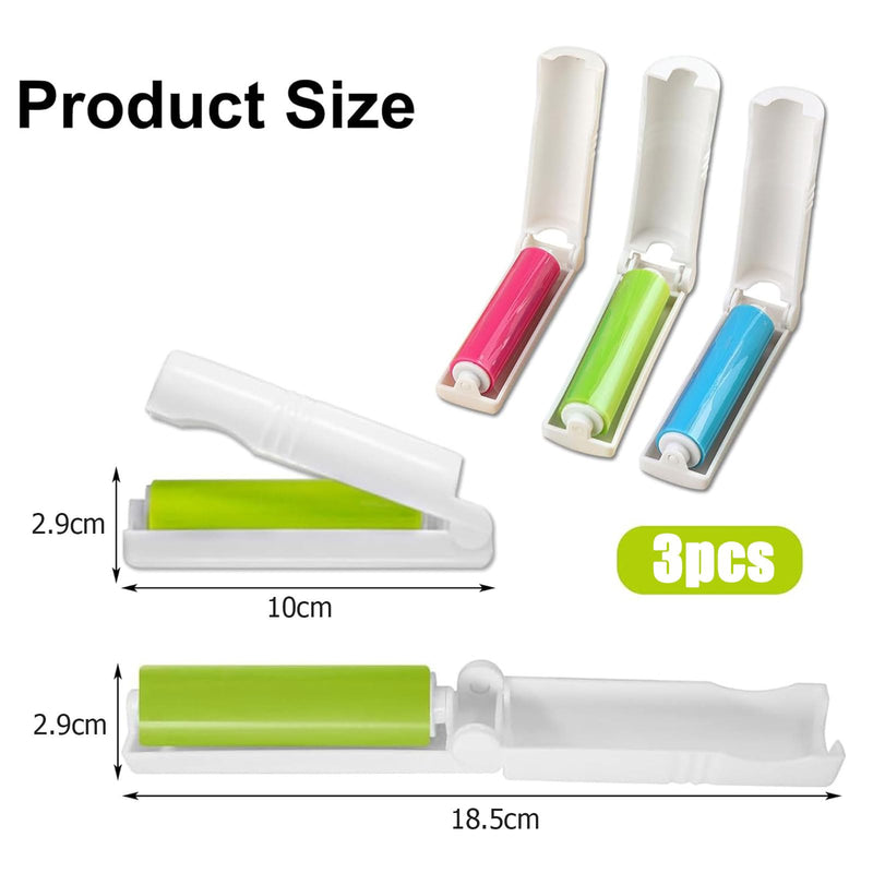 Pack of 3 lint rollers, reusable, washable dust lint roller, foldable, foldable sticky roller, lint roller, animal hair, suitable for clean furniture, carpets, clothing, lint, animal hair. - BeesActive Australia