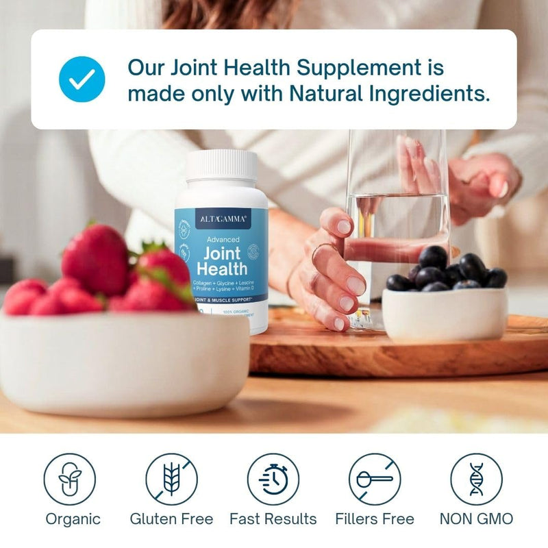 Joint Support Supplement - Joint Supplement, Knee, Tendon and Ligament Supplements - Joint Supplements for Men & Women with Marine Collagen, Omega 3, Glutamine & Vitamin D3-60 Capsules