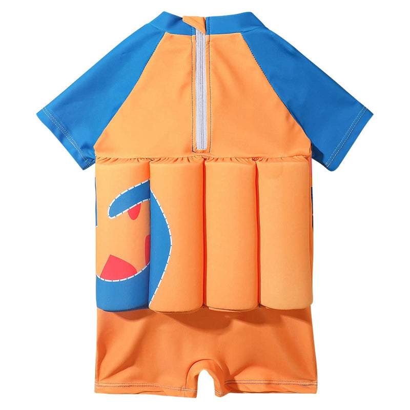 Toddler One-Piece Swimsuit Beach Sport Summer Swimwear Hawaiian Floral Bathing Suit for Girls Boys Orange - Short Sleeve 18-24 Months