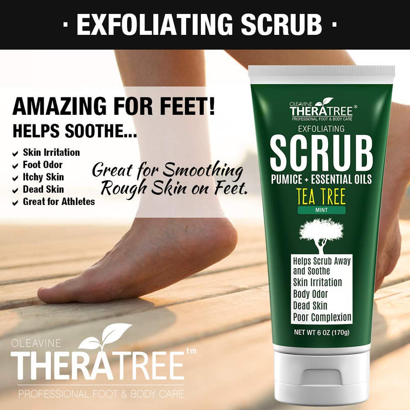 Tea Tree Oil Exfoliating Scrub with Bamboo Charcoal, Neem Oil & Natural Pumice by Oleavine TheraTree - BeesActive Australia