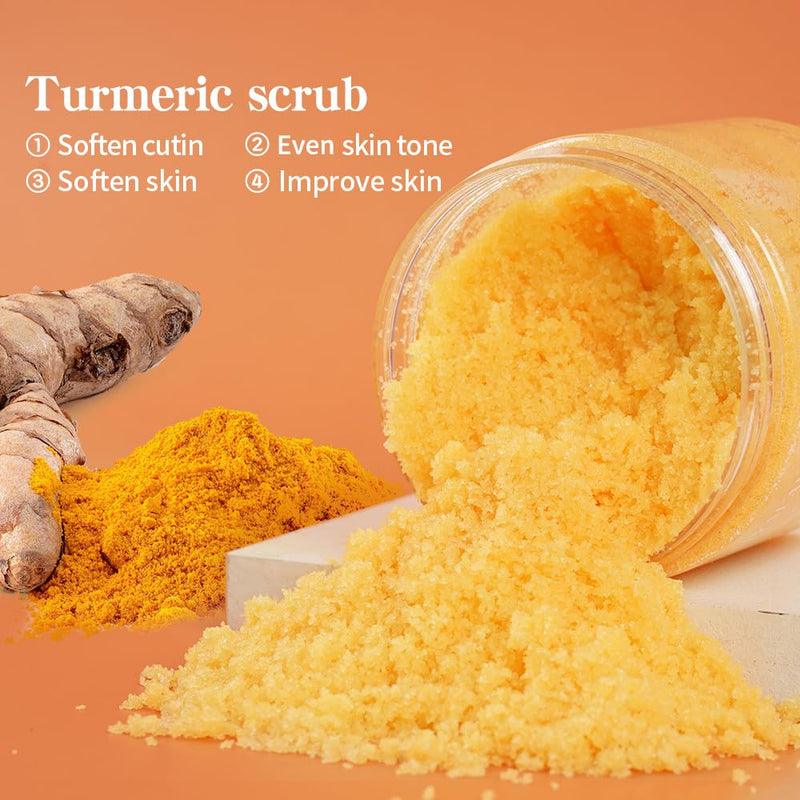Liyalan Turmeric Body Scrub Moisturizing and Exfoliating Body, Face, Hand, Foot Scrub,Nourishes Skin,Deep Cleansing 7.8oz 7.8 Ounce (Pack of 1) - BeesActive Australia