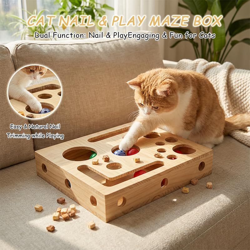 2026 New Cat Scratch Puzzle Enrichment Box, Cat Nail File Box with Sandpaper Inside, Toy Gift for a Cats that Hates Having Its Nails Trimmed, Stress-Free Alternative to Trimming Nails - BeesActive Australia