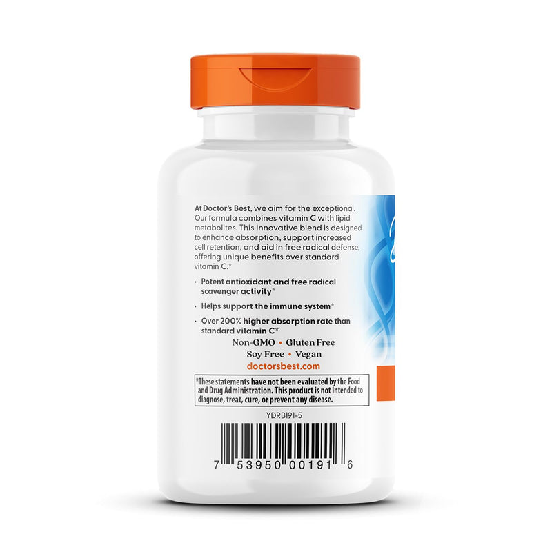 Doctor's Best High Absorption Vitamin C 500mg with Bioflavonoids - Vegan VIT C Supplement for Women & Men, PureWay-C Ascorbic Acid, Immune Health Support, Sustained Release, Gluten Free - 60 Tablets 60 Count (Pack of 1)