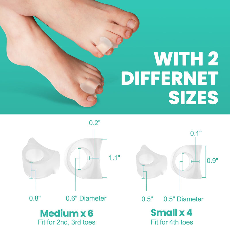 Welnove 10 Pack Gel Toe Separators and 12 Pack Toe Spacers for Straightening Overlapping Toes - BeesActive Australia