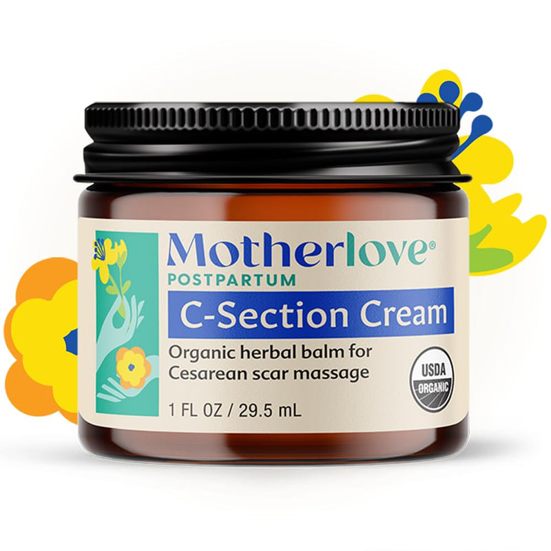 Motherlove C-Section Cream (2 oz) Organic Herbal Balm for Cesarean Scar Massage 2 Fl Oz (Pack of 1) - BeesActive Australia