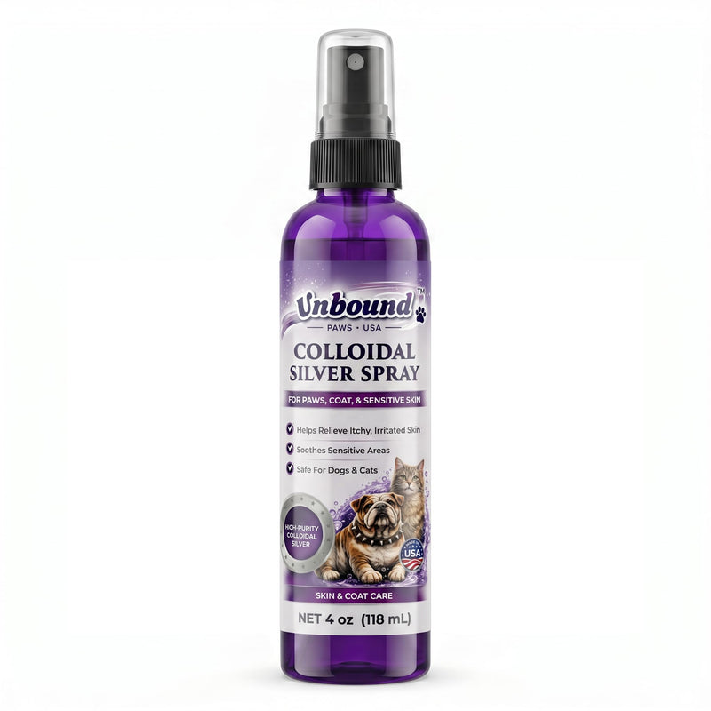 Colloidal Silver Spray for Dogs & Cats – Gentle Skin & Coat Support – Soothes Irritated Skin, Rashes & Scratches – Natural Pet Care – 4 Oz