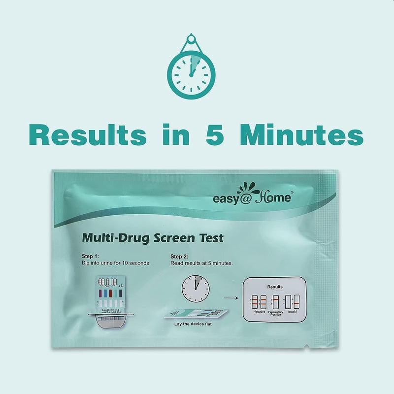 Easy@Home Multi-Drug Screen Test: 10 Pack Urine Drug Tests Kit, Testing AMP/BZO/COC/THC/MET/MOR/BAR/MDMA/PCP/MTD, Instant Drugs Test Kits Including Sensitive Marijuana Test, #EDOAP-3104 10 Count (Pack of 1) - BeesActive Australia