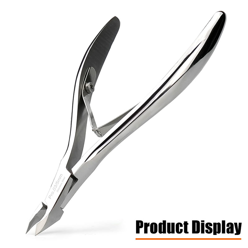LePinko Salon-Quality Cuticle Trimmer with Cuticle Pusher, Super Labor-saving Cuticle Cutter, Sharp Cuticle Clippers for Manicurist, Professional Pedicure Manicure Nail Care Tool, 5mm Jaw Silver - BeesActive Australia