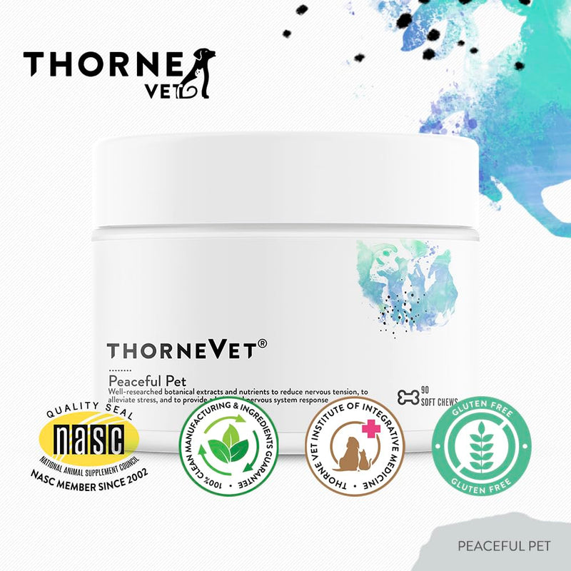 ThorneVet Peaceful Pet Calming Supplement for Dogs & Cats - Powder with Calming Nutrients & Botanicals to Support a Healthy Nervous System - with Amino Acids & Vitamins - 90 Scoops