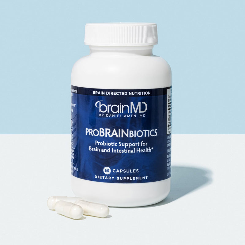 BrainMD ProBRAINbiotics 3 Billion CFU, 60 Capsules, Gluten Free | Dietary supplement with 60 servings and probiotic support for digestive comfort, shelf stable daily formula