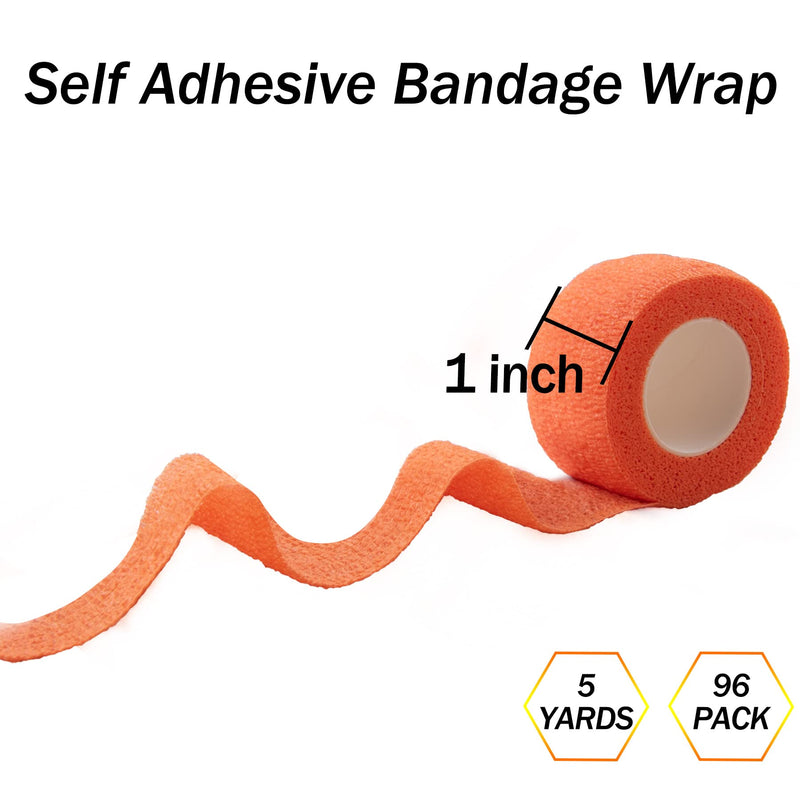 BQTQ 96 Rolls Self Adhesive Bandage Wrap Tape 1 Inch Self Adherent Wrap Self Stick Bandage Athletic Wraps Tape Stretch Bandages for Wrist Ankle Swelling Sprains (Rich Color) Rich Colors - BeesActive Australia