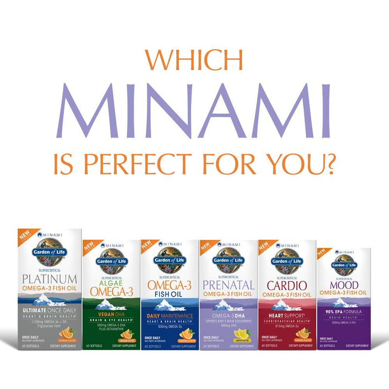 Garden of Life Prenatal DHA Omega 3 Fish Oil Supplement - Minami Natural Prenatal,Lemon,60 Softgels,(Pack of 2) 60 Count (Pack of 2)