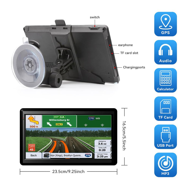 JFX GPS Navigator for Car Truck RV, 7" Touchscreen GPS Navigation System for Car with 2026 Map, Voice Turn-by-Turn Guidance, Speed & Red Light Warning, Custom Truck Routing, Free Lifetime Updates - BeesActive Australia