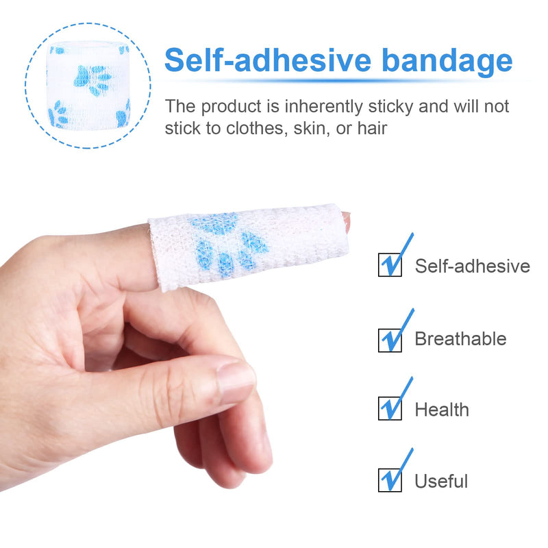 UNIDEAL 14 Rolls Self-Adhesive Bandage for Pets, Multifunctional Adhesive Bandage, 12 Patterns, Comfortable and Breathable, Elastic Fixing Bandage for Pet Care and Sports Protection (5 cm x 4.5 m) - BeesActive Australia