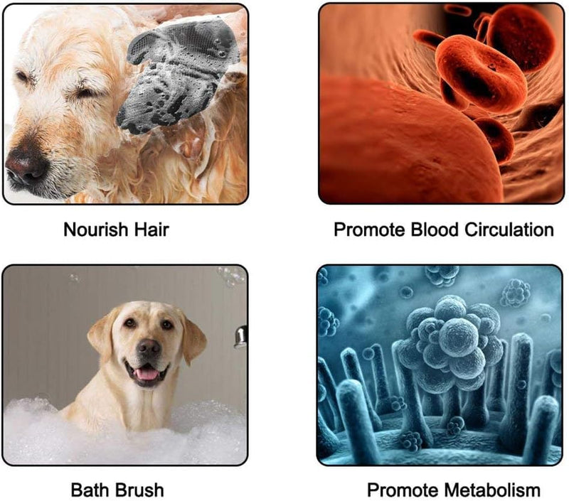 Fluffix 2 Pet Brush Glove - The ultimate solution for gentle grooming and massage - Hair remover - Grooming glove - For dogs and cats 2 pieces - BeesActive Australia