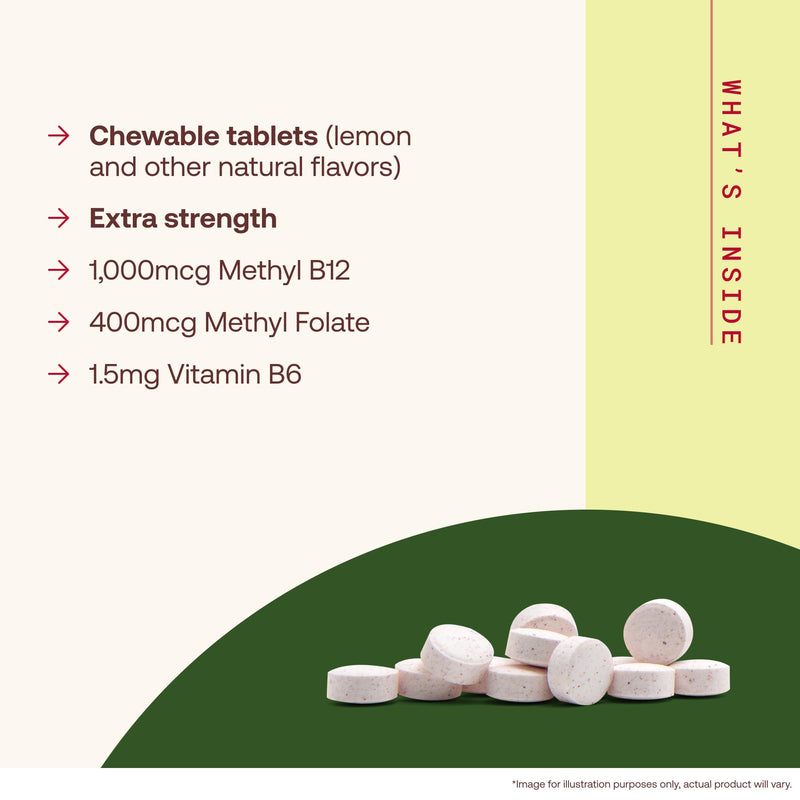 Jarrow Methyl B-12 & Methyl Folate Supplement, 100 Chewable Tablets | Bioactive Vitamin B12 & B9 Supplement, Supports Cellular Energy Production, Healthy Brain Function & Metabolism, 100 Servings 100 Count (Pack of 1)