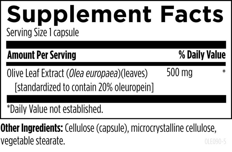 Designs for Health Olive Leaf Extract Capsules - 500mg Leaves Extract Supplement Standardized to 20% Oleuropein - Supports Microbial Balance + Immune Health, Non-GMO + Vegetarian (90 Capsules)