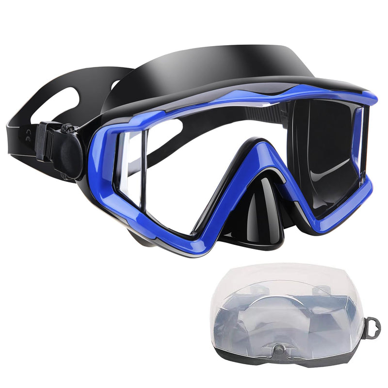 Diving mask Anti-Fog Swimming Snorkel mask Suitable for Adults Scuba Dive Swim Snorkeling Goggles Masks Blue Adult