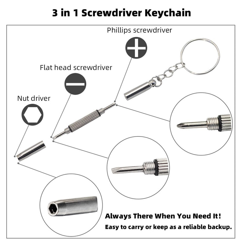 Eyeglass Repair Kit with Anti Slip Glasses Nose Pad Replacement and Glasses Screws, Tool Kits for Sunglass, Eye Glass Repairing Kit with Eyeglass Screws and Nose Pads, Eye Glass Screwdriver Kits - BeesActive Australia