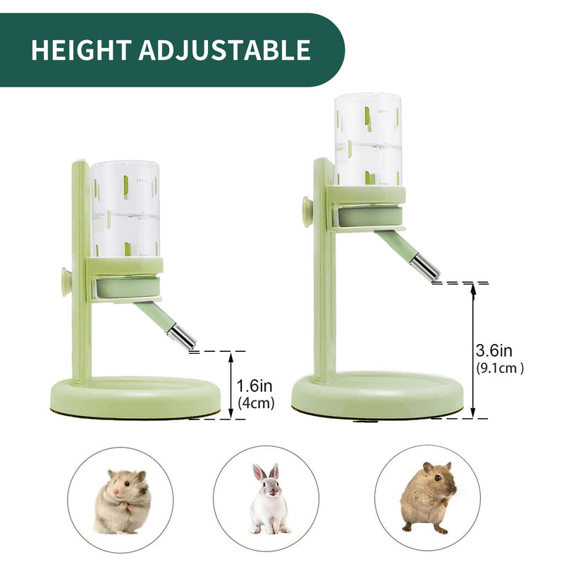 Marchul Hamster Water Bottle for Glass Tank, No Drip Guinea Pig Water Bottle with Stand/Holder Adjustable, Leak-Proof Small Animal Water Bottles for Hamsters/Gerbils/Rats/Hedgehogs (4oz, Green) - BeesActive Australia