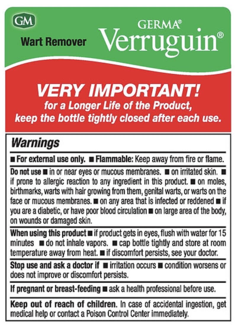 Verruguin Liquid Wart Remover Salicylic Acid 17% Removedor De Verrugas (14.8 mL) - BeesActive Australia