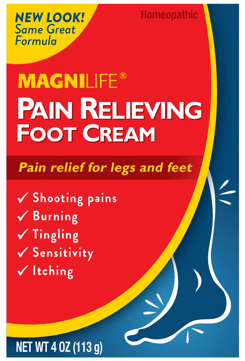 MagniLife Pain Relieving Foot Cream, 4 oz, Soothing Relief for Soreness, Pain, Burning, Tingling, Itching or Sensitivity in Feet & Legs, Moisturizing & Hydrating Foot Cream, No Petroleum 4oz Jar - BeesActive Australia