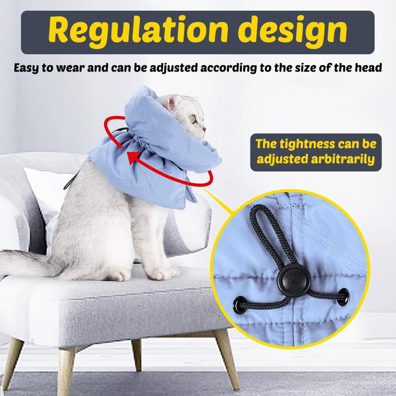 MiOYOOW Cat Recovery Collar, Cat Protective Collar, Adjustable Pet Cone Collar, Waterproof Fasteners, Collars, Post-Operative Protective Collar, Leak Protection for Large Cats S - BeesActive Australia