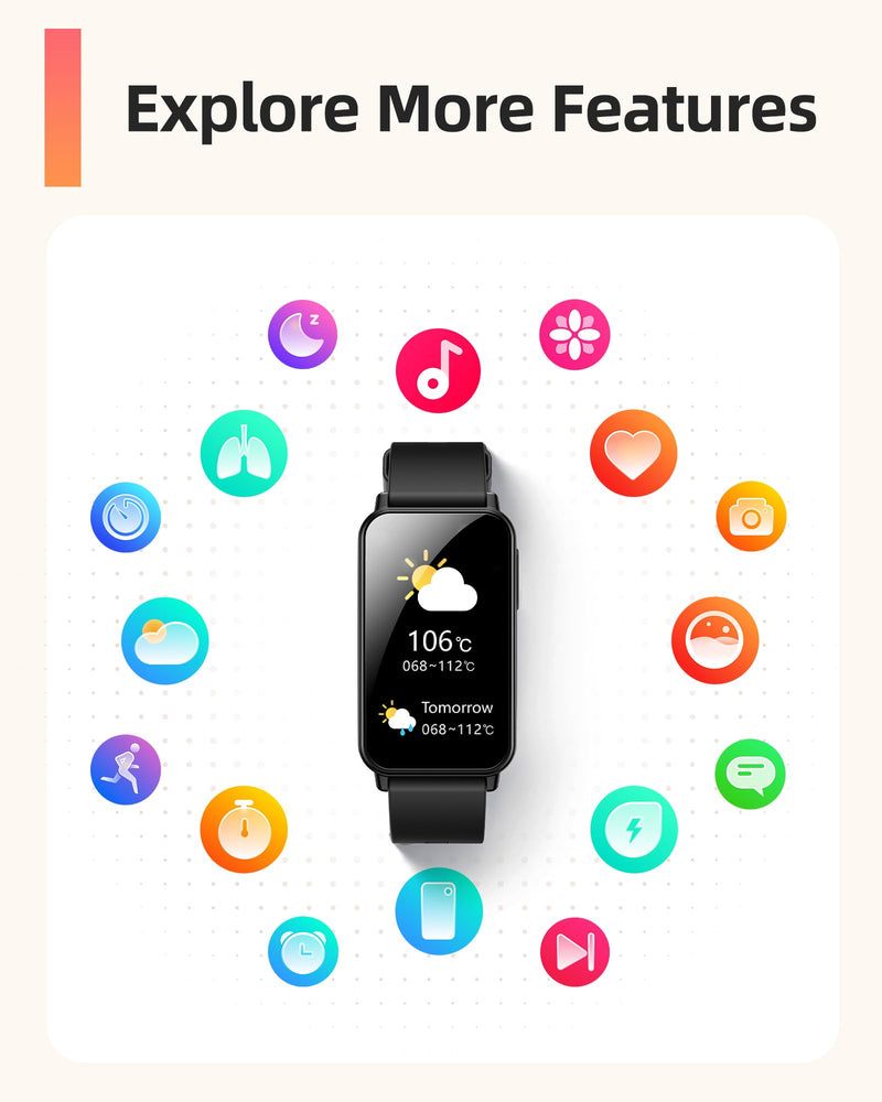 Parsonver 5ATM Waterproof Fitness Tracker, Swimming Smart Watch with Step Counter, Stopwatch, Pedometer, 24/7 Heart Rate/Blood Oxygen/Sleep Monitor, 110+ Sport Modes Fitness watch for Women Men, Black 1.47"