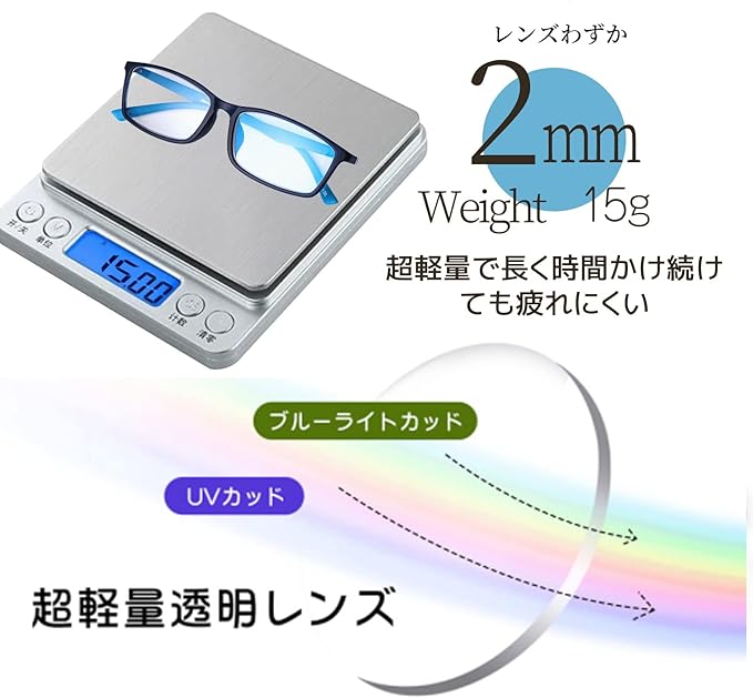 [C.AMOUR] Stylish Men's Reading Glasses, Blue Light Cut Glasses, Lightweight, Ultra Thin Lenses, Single Focus, Square TR90, Men's Senior Glasses, Mobile Reading Glasses, Case Included, For Computers, Smartphones, For PCs +1.0 to +3.5 -  Australia