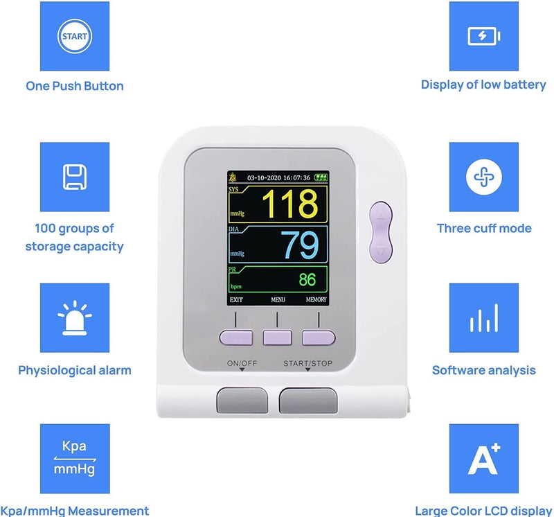 CONTEC CONTEC08A-VET, Cat Dog Vet Automatic Blood Pressure Monitor Veterinary Electronic SPO2 Tongue Lip Probe - BeesActive Australia
