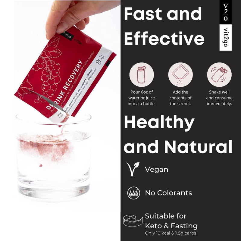 Drink Recovery Electrolytes Powder with Vitamins, Vegan Electrolyte Packets for Hydration & Liver Detox, Forest Fruit Flavor (30 Sachets) 3.5 Ounce (Pack of 1)