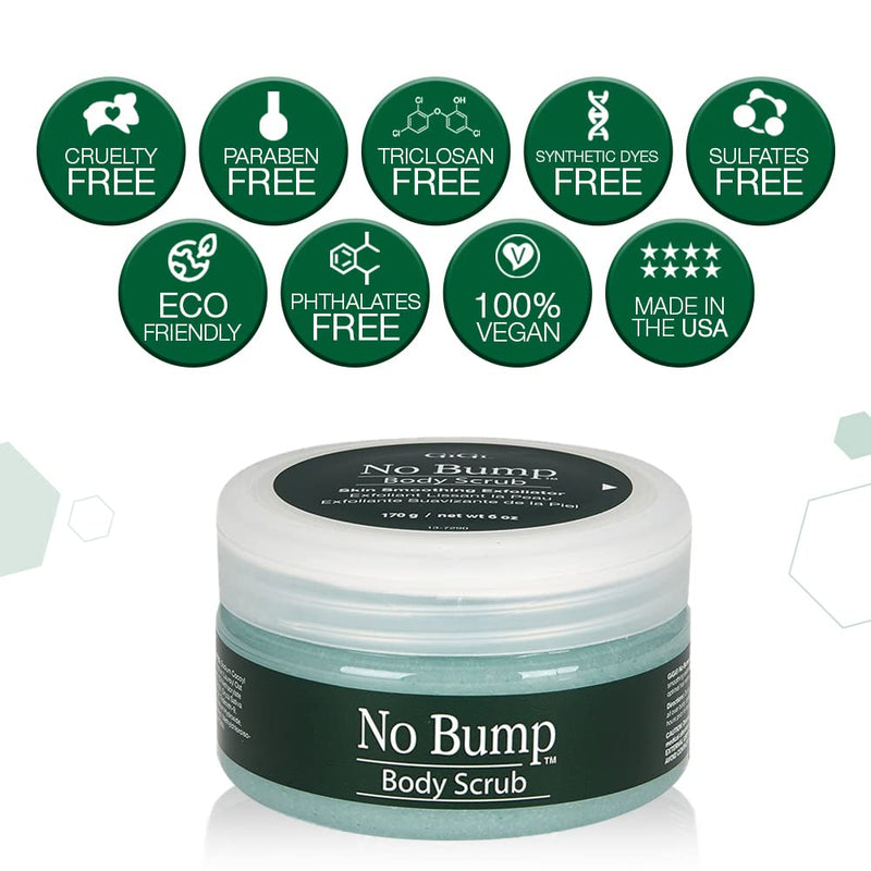 GiGi No Bump Body Scrub with Salicylic Acid, Prevents Ingrown Hair & Razor Burns, Exfoliates and Unclogs Pores, Ideal for Men and Women, 6 oz - 1 Pack 1 Count (Pack of 1) - BeesActive Australia