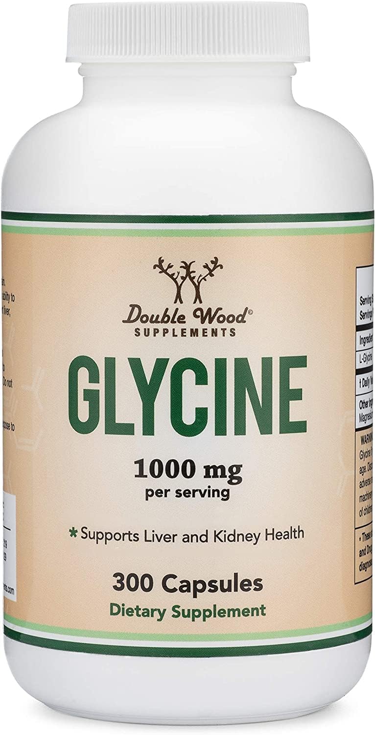 Glycine 500mg, Relaxing Amino Acid Supplement, Sleep Support, 300 Capsules | Restful Sleep + Relaxation Supplement, Fall + Stay Asleep, Wake Refreshed, Non-Habit-Forming, 2 Capsules Before Bed 300 Count (Pack of 1)