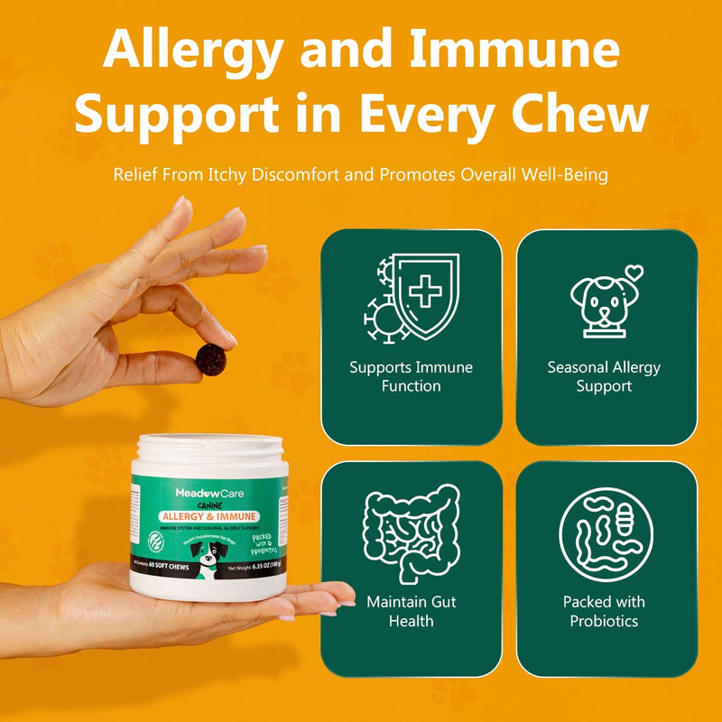 Allergies & Immune to Supports Allergy Relief & Healthy Immune System & Skin and Coat to Support Healthy Skin, Reduce Shedding, and Improve a Glossy, Shiny Coat, Bundle for Dogs