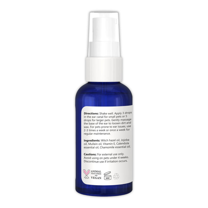 Isabella's Clearly Dog & Cat Ear Care Oil - Natural Wax Removal & Itch Relief - Ear Drops with Calendula, Witch Hazel, Mullein - Made in USA