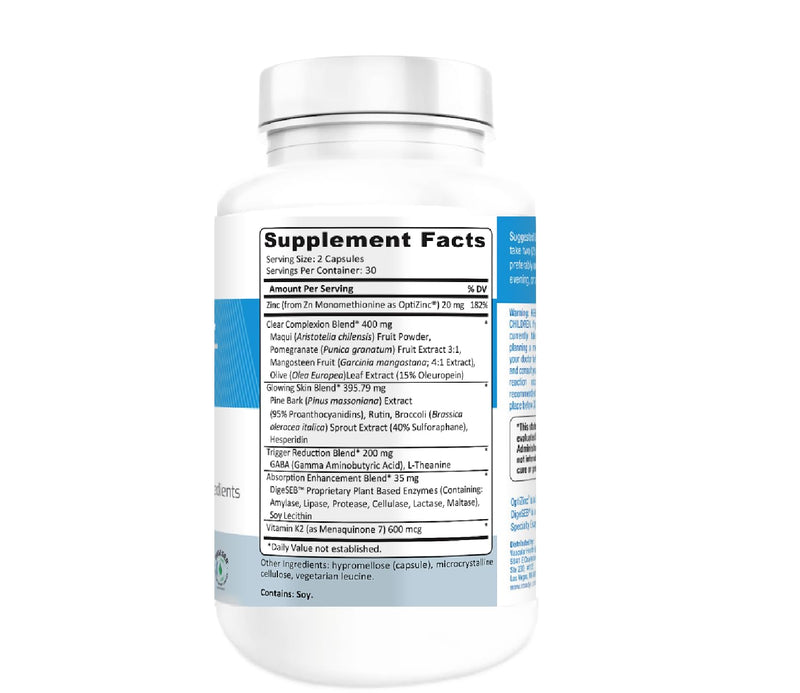 Rosacea Skin Care Supplement for Redness of Face, Eye and Nose | Targets the Root Cause of Symptoms