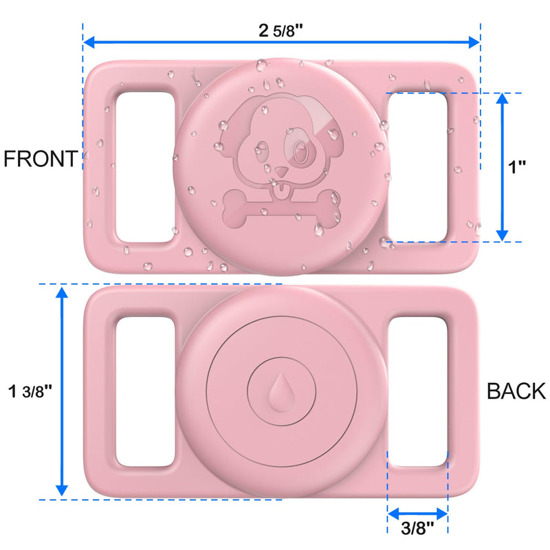 IPX8 Waterproof Airtag Dog Collar Holder [2 Pack] Silicone Ultra-Durable Lightweight GPS Tracker Case Anti-Lost Protective Apple Air Tag Cover for Dogs & Cats Collars (Pink & Purple) Pink & Purple - BeesActive Australia