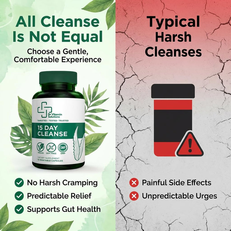 15 Day Colon Cleanse & Detox for Women and Men - Gentle Gut Cleanse | Bloating, Constipation Relief, Senna, Aloe Vera, Psyllium Husk, Probiotics, Vegan, Non-GMO, USA Made, Soy-Free, 15 Capsules 15 Count (Pack of 1)